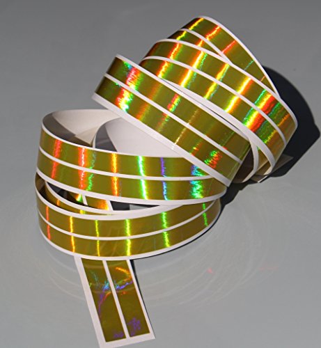Chrom Hologramm Zierstreifen Folie Klebefolie Aufkleber Dekorstreifen KX007 (Hologramm Gelb, 4Meter x 10mm) von Finest Folia