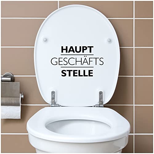 Deko Aufkleber WC Deckel Toilettendeckel Bad Badezimmer Klo Funsticker Toilettensitz Klodeckel lustiger Spruch selbstklebend (K153-03 Hauptgeschäftsstelle) von Finest Folia