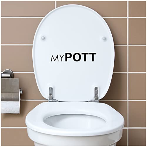 Deko Aufkleber WC Deckel Toilettendeckel Bad Badezimmer Klo Funsticker Toilettensitz Klodeckel lustiger Spruch selbstklebend (K153-06 My Pott) von Finest Folia