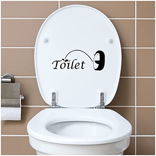 Deko Aufkleber WC Deckel Toilettendeckel Bad Badezimmer Klo Funsticker Toilettensitz Klodeckel lustiger Spruch selbstklebend (K153-07 Pinguin) von Finest Folia