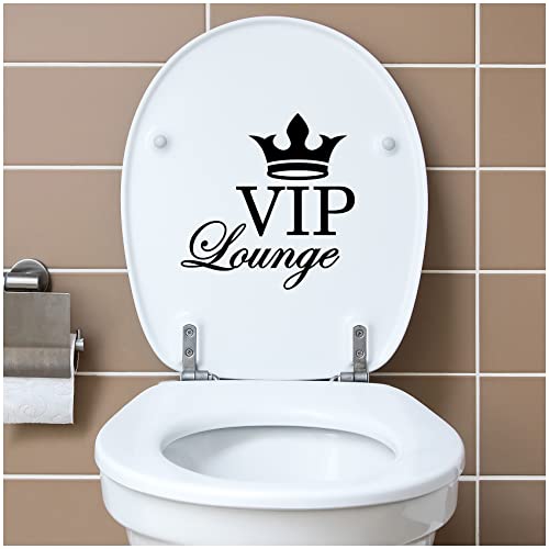 Deko Aufkleber WC Deckel Toilettendeckel Bad Badezimmer Klo Funsticker Toilettensitz Klodeckel lustiger Spruch selbstklebend (K153-11 VIP Lounge) von Finest Folia