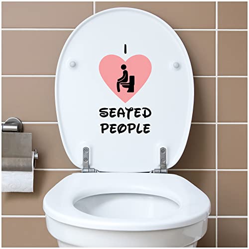 Deko Aufkleber WC Deckel Toilettendeckel Bad Badezimmer Klo Funsticker Toilettensitz Klodeckel lustiger Spruch selbstklebend (R173-11 I love seated people) von Finest Folia