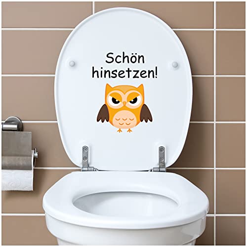 Deko Aufkleber WC Deckel Toilettendeckel Bad Badezimmer Klo Funsticker Toilettensitz Klodeckel lustiger Spruch selbstklebend (R173-15 Schön hinsetzen) von Finest Folia