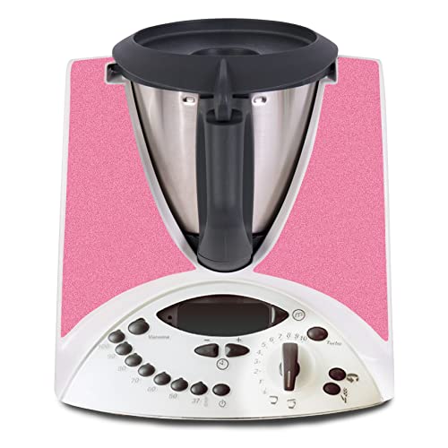 Deko Schutz Aufkleber kompatibel mit Küchenmaschine Thermomix TM31 Design Sticker Klebefolie Zubehör Küchengerät wasserfest selbstklebend R182 (04 Glitzer Hellrosa) von Finest Folia