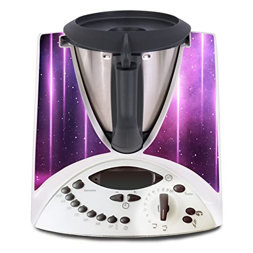 Deko Schutz Aufkleber kompatibel mit Küchenmaschine Thermomix TM31 Design Sticker Klebefolie Zubehör Küchengerät wasserfest selbstklebend R182 (07 Laserstrahlen) von Finest Folia