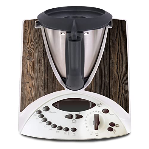 Deko Schutz Aufkleber kompatibel mit Küchenmaschine Thermomix TM31 Design Sticker Klebefolie Zubehör Küchengerät wasserfest selbstklebend R182 (13 Holz) von Finest Folia