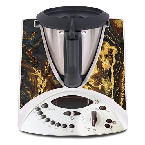 Deko Schutz Aufkleber kompatibel mit Küchenmaschine Thermomix TM31 Design Sticker Klebefolie Zubehör Küchengerät wasserfest selbstklebend R182 (16 Goldpuder) von Finest Folia