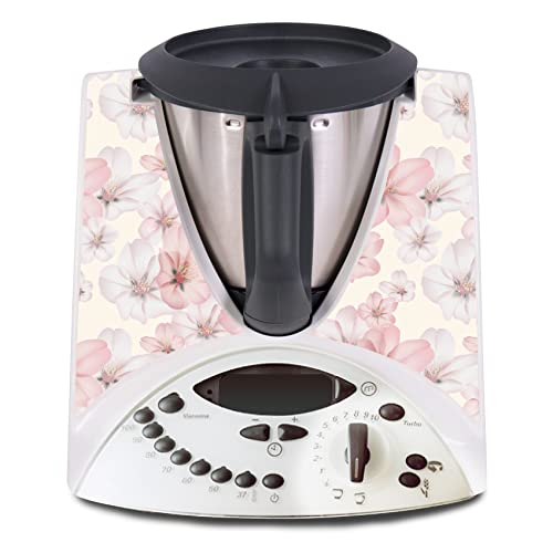 Deko Schutz Aufkleber kompatibel mit Küchenmaschine Thermomix TM31 Design Sticker Klebefolie Zubehör Küchengerät wasserfest selbstklebend R182 (18 Kirschblüten) von Finest Folia