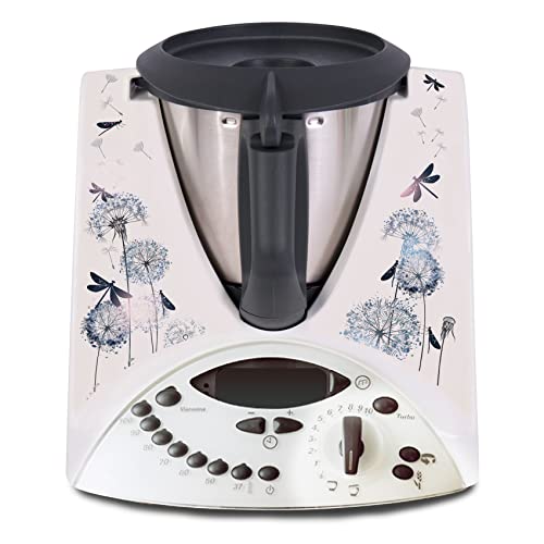 Deko Schutz Aufkleber kompatibel mit Küchenmaschine Thermomix TM31 Design Sticker Klebefolie Zubehör Küchengerät wasserfest selbstklebend R182 (22 Dandelion and Dragonflies) von Finest Folia