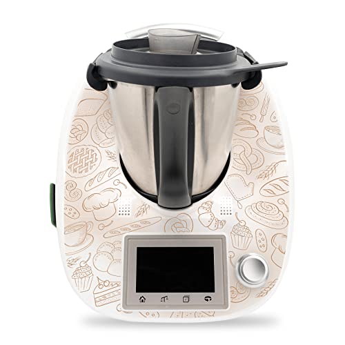 Deko Schutz Aufkleber kompatibel mit Küchenmaschine Thermomix TM5 Design Sticker Klebefolie Zubehör Küchengerät wasserfest selbstklebend RX041 (03 Bakery) von Finest Folia