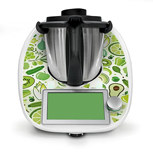 Deko Schutz Aufkleber kompatibel mit Küchenmaschine Thermomix TM6 Design Sticker Klebefolie Zubehör Küchengerät wasserfest selbstklebend RX042 (02 Obst und Gemüse) von Finest Folia