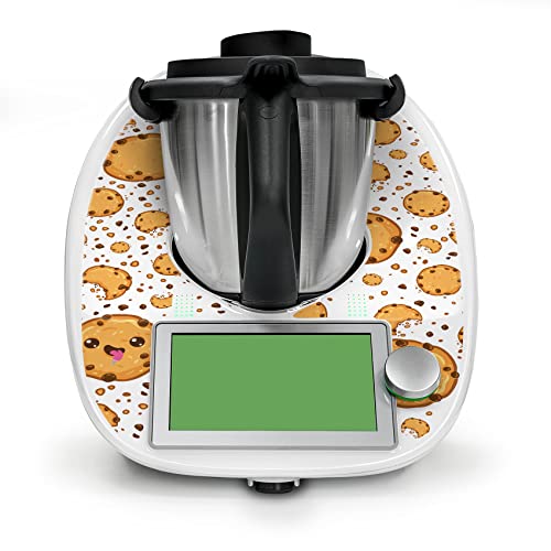 Deko Schutz Aufkleber kompatibel mit Küchenmaschine Thermomix TM6 Design Sticker Klebefolie Zubehör Küchengerät wasserfest selbstklebend RX042 (09 Cookies) von Finest Folia