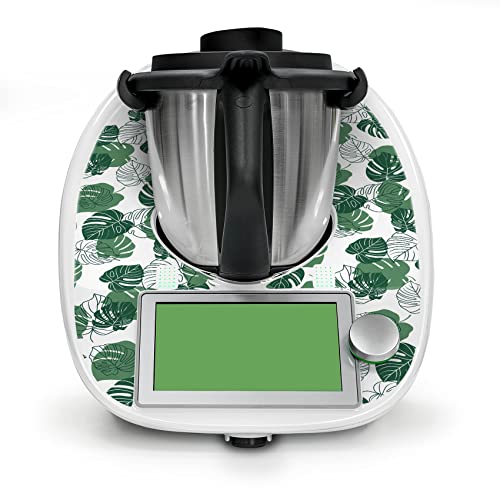 Deko Schutz Aufkleber kompatibel mit Küchenmaschine Thermomix TM6 Design Sticker Klebefolie Zubehör Küchengerät wasserfest selbstklebend RX042 (19 Monstera) von Finest Folia