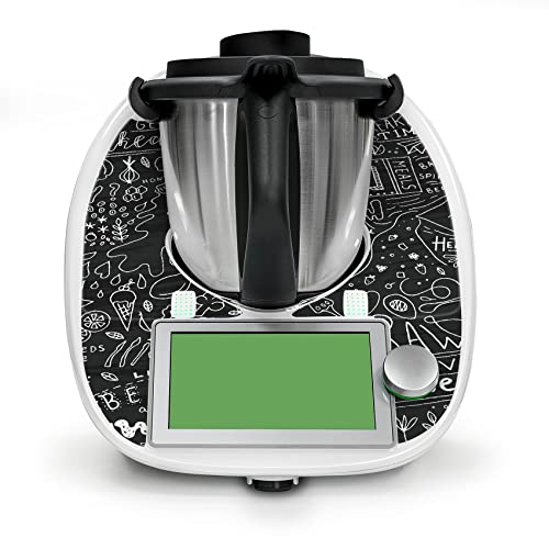 Deko Schutz Aufkleber kompatibel mit Küchenmaschine Thermomix TM6 Design Sticker Klebefolie Zubehör Küchengerät wasserfest selbstklebend RX042 (20 Chalkboard) von Finest Folia