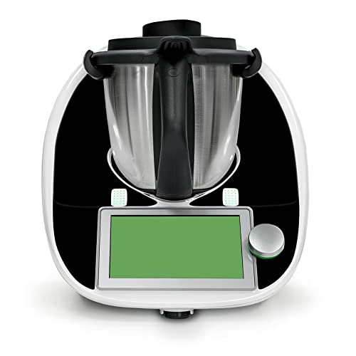 Deko Schutz Aufkleber kompatibel mit Küchenmaschine Thermomix TM6 Design Sticker Klebefolie Zubehör Küchengerät wasserfest selbstklebend RX042 (27 Schwarz matt) von Finest Folia