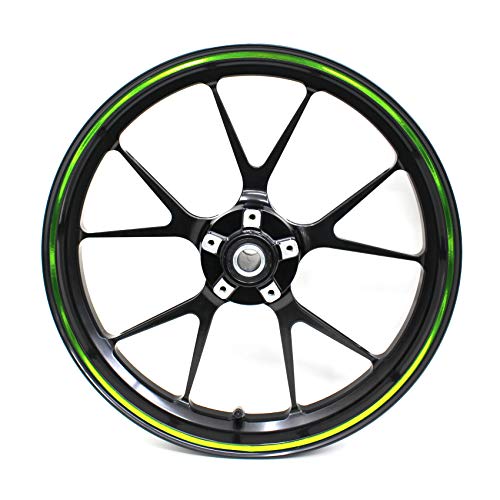 Felgenrandaufkleber Chrom Felgendesign inkl. Montagetool Komplett-Set -Finest Folia passend für 17 Zoll & 16"18"19" Felgen Motorrad Auto Fahrrad (Chrom Grün) von Finest Folia
