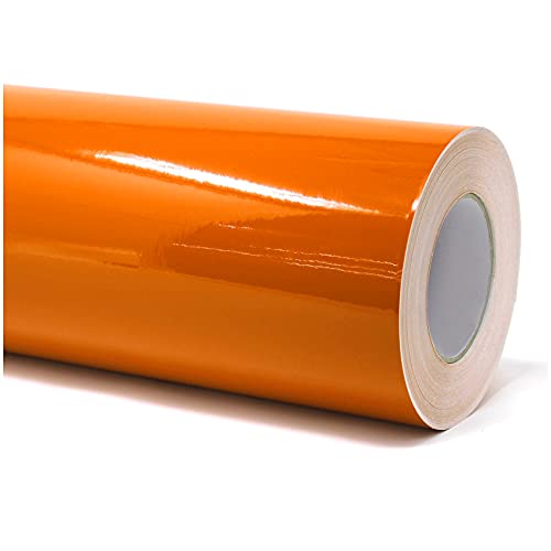 Finest Folia (6€/m² Plotterfolie Möbelfolie glänzend Glanz Klebefolie Küchenfolie Selbstklebende PVC Folie 63cm Medienbreite (034 Orange, 10 Meter) von Finest Folia