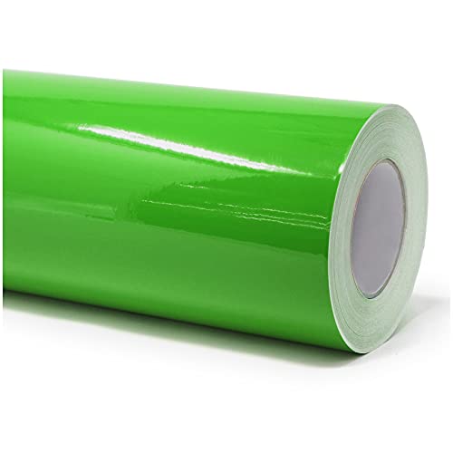Finest Folia (6€/m² Plotterfolie Möbelfolie glänzend Glanz Klebefolie Küchenfolie Selbstklebende PVC Folie 63cm Medienbreite (064 Gelbgrün, 10 Meter) von Finest Folia