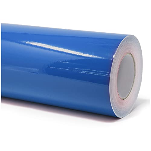 Finest Folia (7€/m² Plotterfolie Möbelfolie glänzend Glanz Klebefolie Küchenfolie selbstklebende PVC Folie 63cm Medienbreite (052 Azurblau, 5 Meter) von Finest Folia