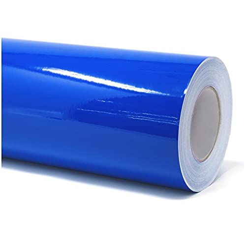 Finest Folia (7€/m² Plotterfolie Möbelfolie glänzend Glanz Klebefolie Küchenfolie selbstklebende PVC Folie 63cm Medienbreite (086 Brilliantblau, 5 Meter) von Finest Folia