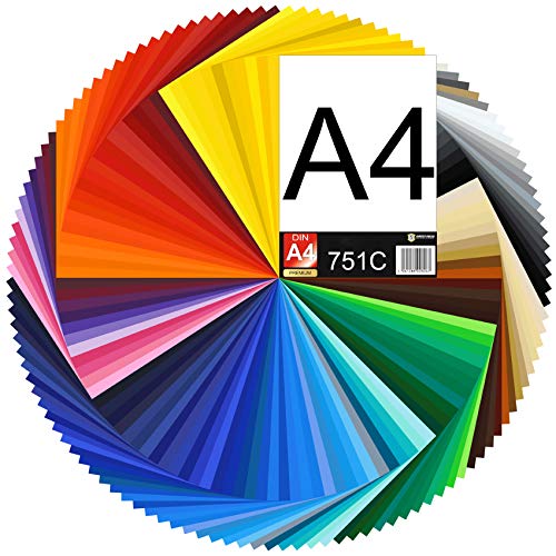 Finest Folia 10x Din A4 Bögen 29,7x21cm 751C Selbstklebende Plotterfolie Bastelfolie (034 Orange, 10er Set) von Finest Folia