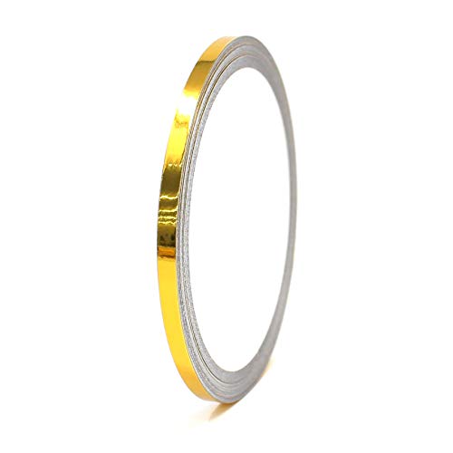 Finest Folia 8,5 Meter Glanz Zierstreifen Auto Motorrad Boot Modellbau Silber Chrom Dekorstreifen Seitenstreifen Klebestreifen (Chrom Gold, 5mm Breite) von Finest Folia