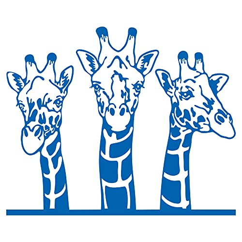 Aufkleber Peeking Animals Tiere Deko Sticker selbstklebend wasserfest für Auto Kühlschrank Laptop Koffer Autoaufkleber K151 (Azurblau, 05 Giraffen) von Finest Folia