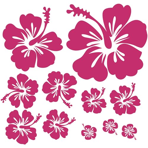 Finest Folia Dekoaufkleber Hibiskus Blumen Home Deko Aufkleber zuhause Sticker wohnen Toilettendeckel Kühlschrank Laptop Toilette selbstklebend K165 (09 Magenta) von Finest Folia