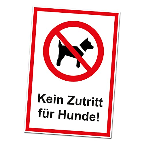 Finest Folia Hundeverbot Aufkleber Hunde verboten Tiere Sticker für Restaurant Geschäft Wohngebäude Fenster Verbot Folie selbstklebend wetterfest R198 (01 Kein Zutritt für Hunde) von Finest Folia