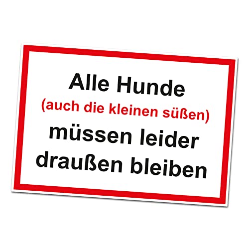 Finest Folia Hundeverbot Aufkleber Hunde verboten Tiere Sticker für Restaurant Geschäft Wohngebäude Fenster Verbot Folie selbstklebend wetterfest R198 (04 Hunde müssen draußen bleiben) von Finest Folia