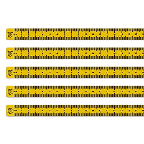 Finest Folia Maßband Bandmaß Aufkleber 100 x 50 cm für Nähmaschine Tisch Werkbank Maschinen selbstklebend Messband Metermaß Rollbandmaß R204 (04 Gelb) von Finest Folia