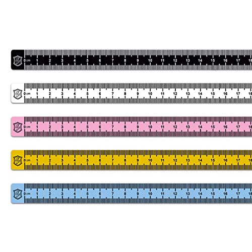 Finest Folia Maßband Bandmaß Aufkleber 100 x 50 cm für Nähmaschine Tisch Werkbank Maschinen selbstklebend Messband Metermaß Rollbandmaß R204 (07 Gemischt) von Finest Folia