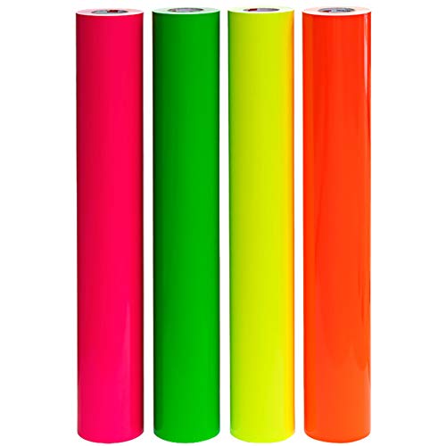 Finest Folia Neon Plotterfolie 6510 Fluorescent Selbstklebend Fluoreszierend Klebefolie (Neon Gelb 29, 300 x 31 cm) von Finest Folia