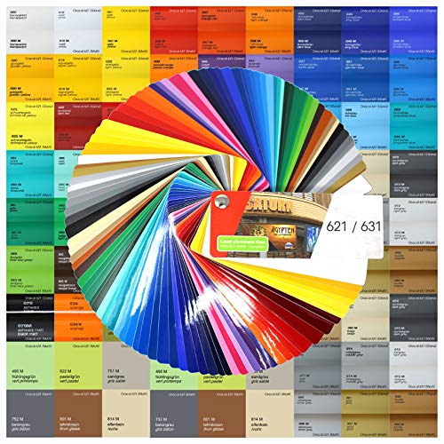 Folie 621 500cm Glanz Plotterfolie 5 Meter Möbelfolie Glanz auto high cast glänzend glanz premium glanz high cast klebefolie premium (021 Gelb, 31cm) von Finest Folia