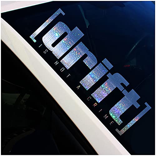 Frontscheibenaufkleber Schriftzug Drift is not a crime Aufkleber für Windschutzscheibe Heckscheibe Frontscheibe Auto Fahrzeug Dekor Sticker FS124 (Flakes Silber, Außenklebend) von Finest Folia