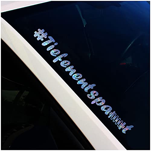 Frontscheibenaufkleber Schriftzug Tiefenentspannt Aufkleber für Windschutzscheibe Heckscheibe Auto Fahrzeug Dekor Sticker Frontscheibe FS114 (Flakes Silber, Außenklebend) von Finest Folia