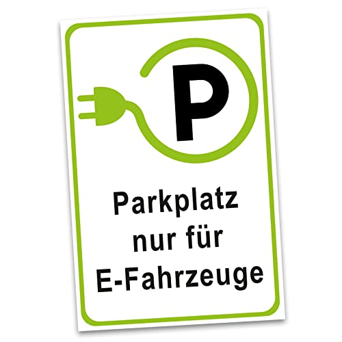 Hinweisschild 20x30cm Alu Verbundplatte für Zaun Tor Tür Pfosten wetterfest Aluminium Schild ohne Bohrungen Parkplatzschild (08 E-Ladestation hoch) von Finest Folia