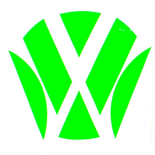 K006 Emblem Ecken Inlays Folie Aufkleber passgenau - Finest Folia (K006 Neon Grün) von Finest Folia