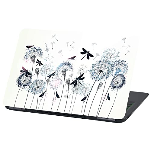Laptop Folie Cover: Strange Klebefolie Notebook Aufkleber Schutzhülle selbstklebend Vinyl Skin Sticker (13-14 Zoll, LP71 Dandalion and Dragonflies) von Finest Folia