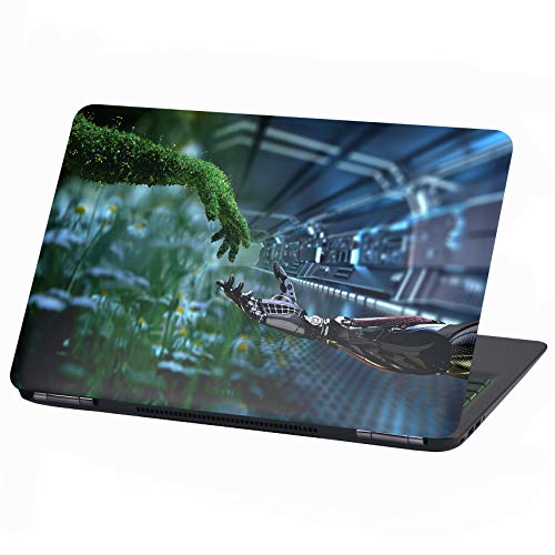 Laptop Folie Cover: Strange Klebefolie Notebook Aufkleber Schutzhülle selbstklebend Vinyl Skin Sticker (13-14 Zoll, LP8 Green Technology) von Finest Folia