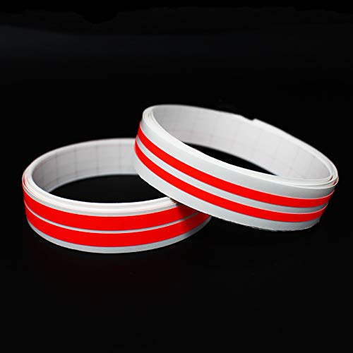 Neon Stripes Streifen Aufkleber Grelle Makierungsfolie Makierung Auto Motorrad Caravan Roller Boot -Finest Folia KX002 (Rot Fluoreszierend, 2 Streifen 2 Meter 3mm breit) von Finest Folia