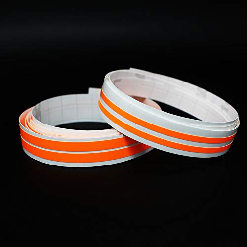 Neon Stripes Streifen Aufkleber Grelle Makierungsfolie Makierung Auto Motorrad Caravan Roller Boot -Finest Folia KX003 (Orange Fluoreszierend, 2 Streifen 2 Meter 5mm breit) von Finest Folia