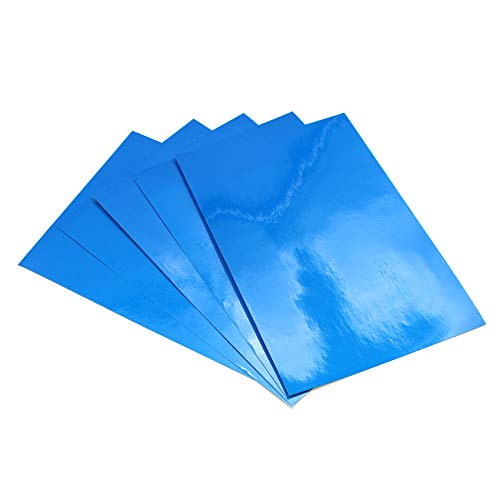 Plotterfolie Reflektierend Din A4 Format Effektfolie DIY Basteln Bastelfolie Kfz Folie Plotten für Aufkleber Sticker Beschriftungen (Blau, 5 Stück) von Finest Folia