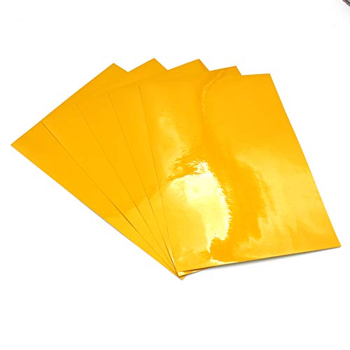 Plotterfolie Reflektierend Din A4 Format Effektfolie DIY Basteln Bastelfolie Kfz Folie Plotten für Aufkleber Sticker Beschriftungen (Gelb, 5 Stück) von Finest Folia