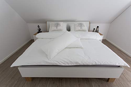 Finest Linen Satin Bettwäsche, 3-teiliges Set, weiß, Premium Hotel Kollektion (155 x 200 cm) von Finest Linen