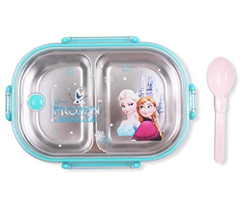 FINEX Frozen Bento Box Behälter Set mit transparentem Deckel und Löffel – Prinzessin Elsa Anna Olaf Schneemann von Finex