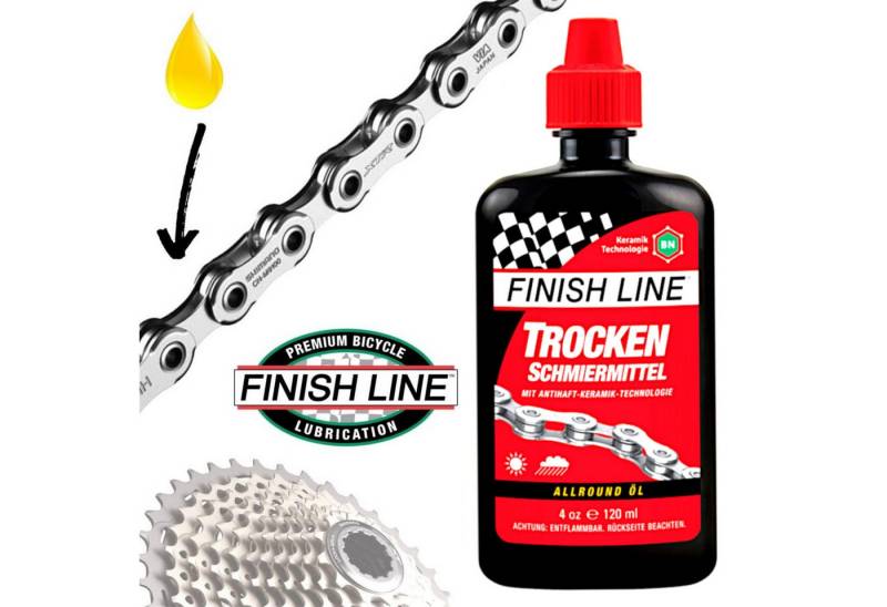 Finish Line Fahrrad-Montageständer Finish Line Trockenschmiermittel Fahrrad Keramik Kettenöl 120ml von Finish Line
