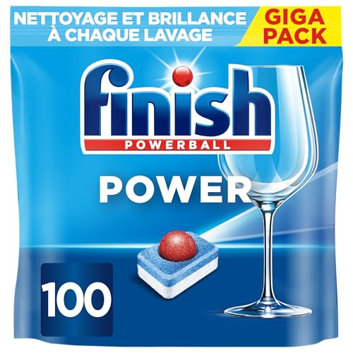 Finish Powerball All-in-One Max, parfümfreie Tablet-Spülmaschinentabletten — 100 Spülmaschinentabletten (Verpackung kann variieren) von Finish