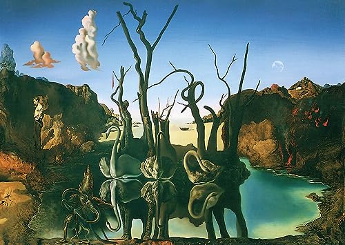Kunstkarte Salvador Dalí "Schwäne spiegeln Elefanten" von Fink Verlag