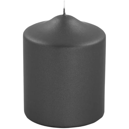 Fink CANDLE Stumpenkerze Metall schwarz Paraffin Größe: H: ca. 10cm, D: ca. 8cm, 123812, 10 x 8 cm von Fink
